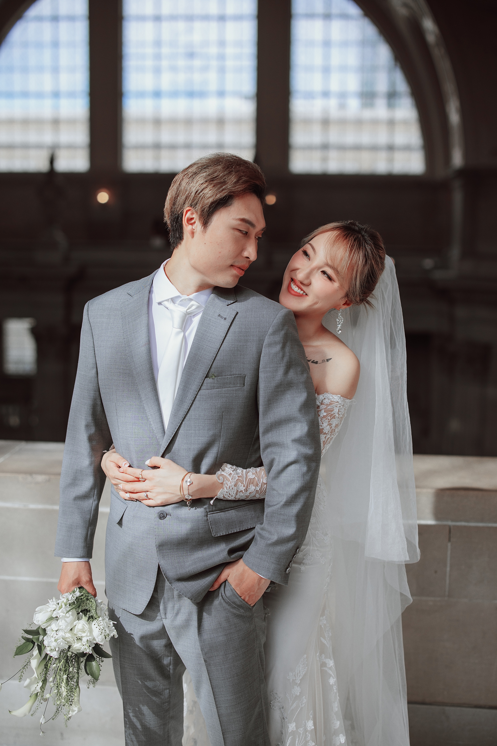 Bride and Groom on Wedding Day