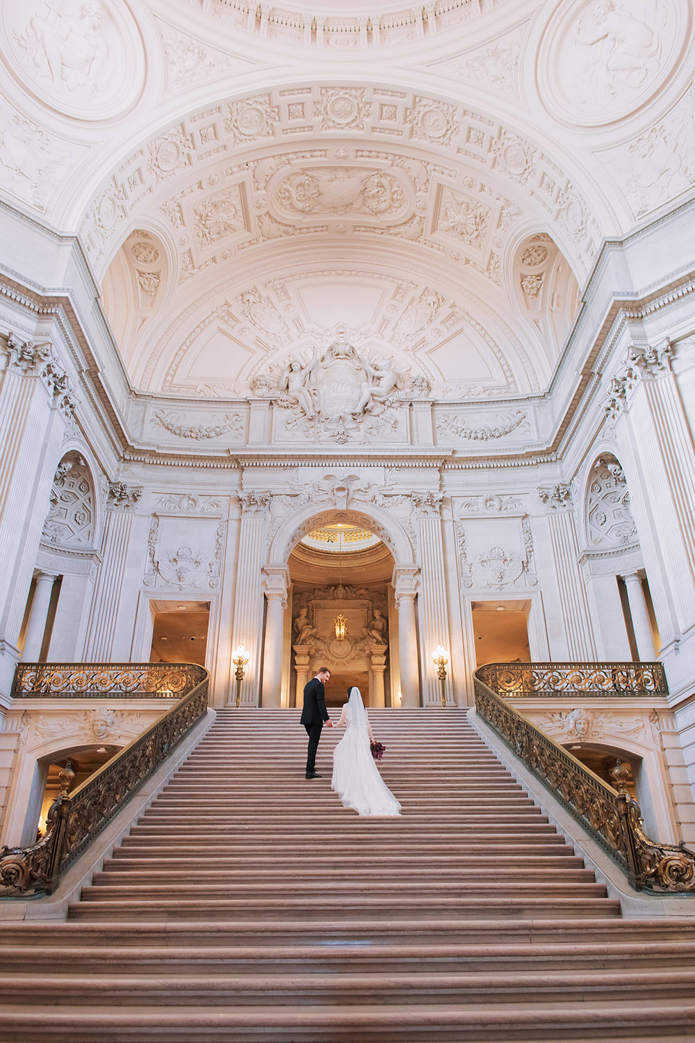 SF City Hall Wedding Photos - Grand Staircase